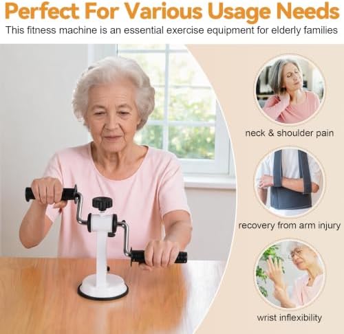 Arm Exerciser for Seniors, Portable Arm Bike with Adjustable Resistance