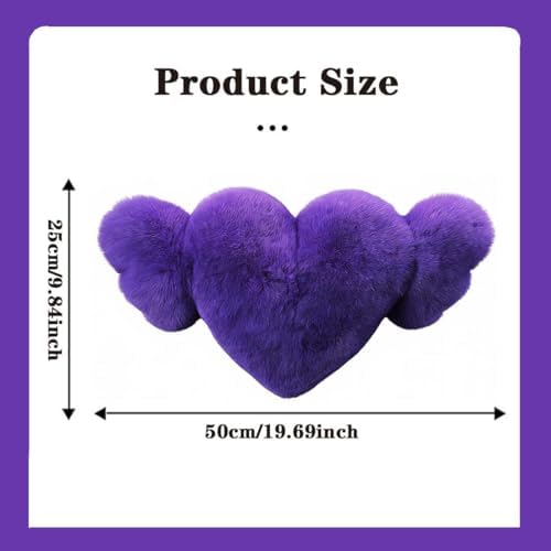 2 Pack Heart Shaped Plush Car Neck Pillows, Soft Car Headrest Cushion for Driving Travel Office Chair, Cute Cars Interior Decor Accessories for Women Girls(Violet)