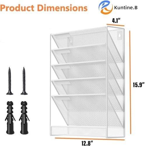 Kuntine.B Wall File Organizer Office Hanging Magazine Holder Wall File Organizer for Office Home