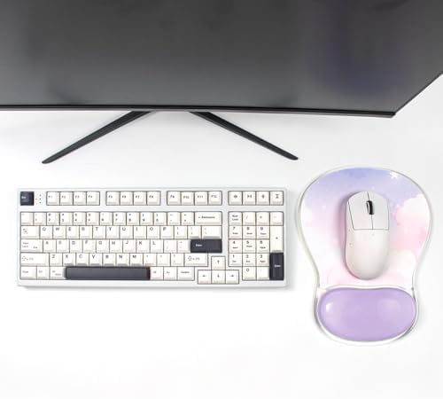 Purple Ergonomic Gel Mouse Pad Wrist Support, Ease Wrist Pain PC Laptop