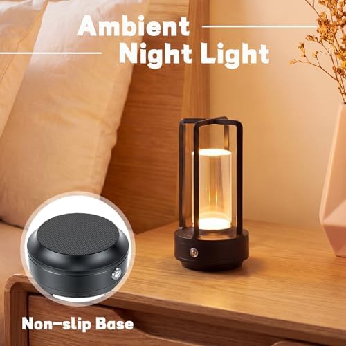 3 Pcs Portable Metal Table Lamps Bulk Cordless Table Lights Rechargeable