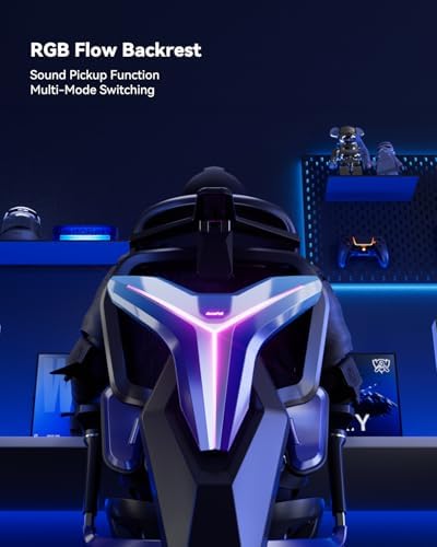 AutoFull G7 RGB Ergonomic Gaming Chair, IGR Certified Mesh Chair with 3-Zone Lumbar Support, 22-Point Adjustment, 720° Armrests & LED Back Armor