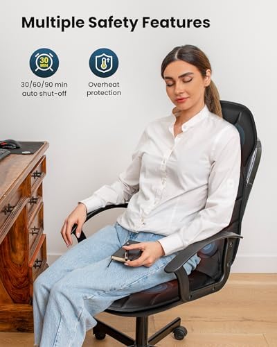 COMFIER Back Massager with Heat, Vibration Massage Chair Pad with 8 Motors
