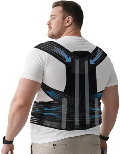 Plus Size Posture Corrector for Women & Men, Adjustable Back Brace, 5XL
