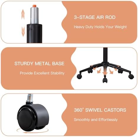 Ergonomic Cross Legged Chair, 360° Swivel Meditation Chair with Wheels - Adjustable Height for ADHD Desk & Yoga, Wide Criss Cross Chair for Home, Black