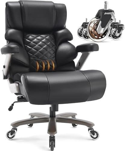 VUZI 700lbs Big and Tall Office Chair, Large Executive Leather Desk Chair