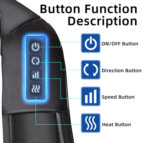 Joyset Shiatsu Neck and Back Massager with Heat, 8-Node,NOT Cordless
