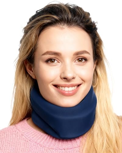 Heated Style Cervical Collar Neck Support Brace, Blue, Medium Size, Fits Neck Circumference 12.6-15.8 inches, Height 3.0-3.3 inches.