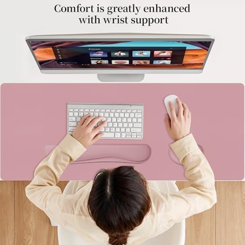 Mouse Pad and Keyboard Wrist Rest, 3-in-1 Keyboard and Mouse Pad