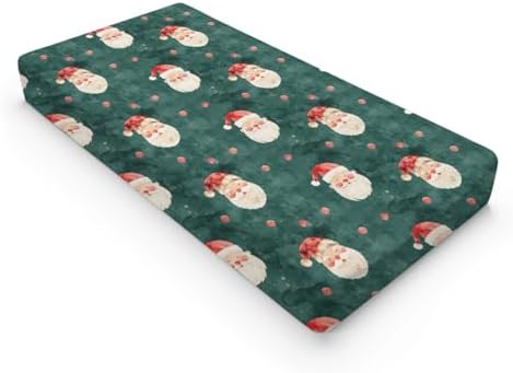 Watercolor Christmas Winter Holiday Theme Pattern Baby Changing Pad Cover, Unisex Christmas Nursery Diaper Changing Table Pad Mat Sheet for Boys Girls-16x32