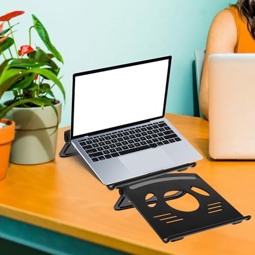 Foldable Laptop Stand for Computers, Ventilated ABS Silicone Desktop Rack
