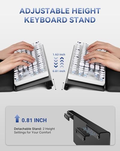 Adjustable Computer Keyboard Stand for Desktop, Keyboard Wrist Rest(Black)