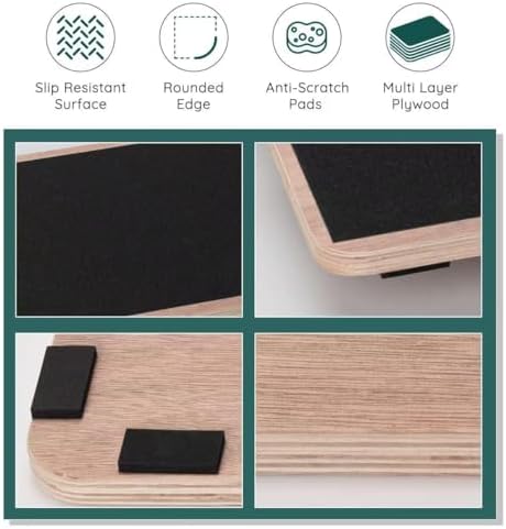 Balance Board Wobble Board for Adults Anti-Slip Balance Board for Physical Therapy Standing Desk Core Strength Wooden Balance Board Rocker Board