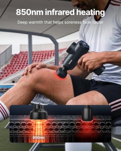 RENPHO Active Thermacool 2 Red Massage Gun with Infrared Heating, Cool Head