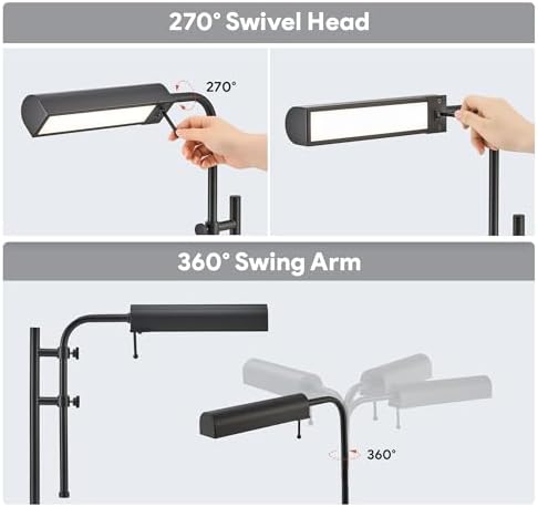 VONLUCE Industrial Table Lamp, Adjustable LED Desk Lamp for Home Office