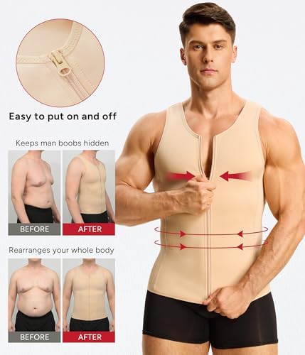 Nebility Compression Shirt Men Fajas Hombres Shapewear Tank Top Body Shaper
