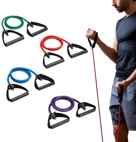 SPRI Xertube Resistance Bands with Handles – All Exercise Cords Sold Separately with Home Gym Workout Fitness Door Anchor Attachment Option