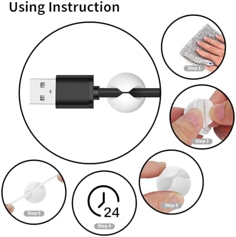 Flezoo 12PCS White Adhesive Cable Clips Cord Organizer for Wire Management