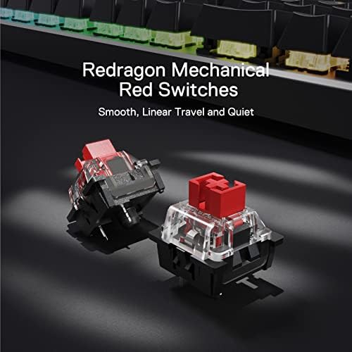 Redragon K556 PRO Wireless RGB Mechanical Gaming Keyboard, 104-Key Aluminum