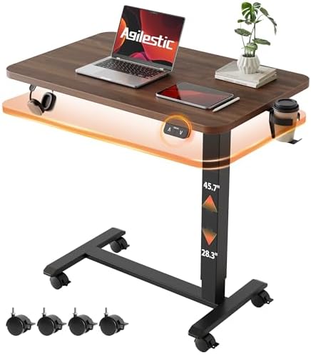Agilestic 26*16 Inch Height Adjustable Electric Standing Desk, Dark Walnut