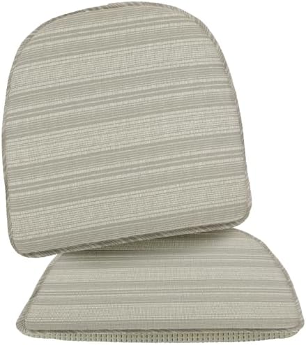 Klear Vu Raindrop The Gripper Non Slip Chair Cushions, Soft & Comfortable Seat Pad, Sitting Pillow for Kitchen, Dining or Office, 2 Count (Pack of 1), Boardwalk Stripe