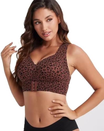 Posture Bra for Women - Front Closure Cross Back Corrector Bras Wireless Seamless Full Support Push Up Bralettes