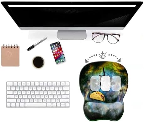 Ergonomic Mouse Pad with Wrist Support | Cute Mouse Pads with Non-Slip PU Base | for Home Office Working Studying Easy Typing & Pain Relief | Cute Cat Mousepad