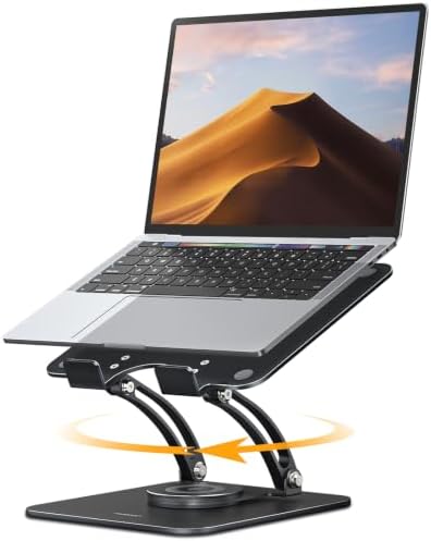 Nulaxy 360° Rotating Ergonomic Laptop Stand for Desk, Dual Foldable Design
