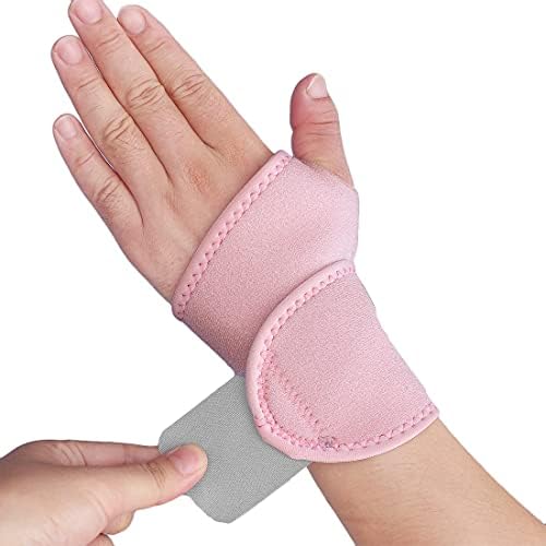 YUNYILAN Wrist Brace Wrist Wraps for Carpal Tunnel 2 Pack Wrist Brace Compression Straps Hand Support, Adjustable Wrist Support for Arthritis and Tendinitis, Joint Pain Relief (Pink)