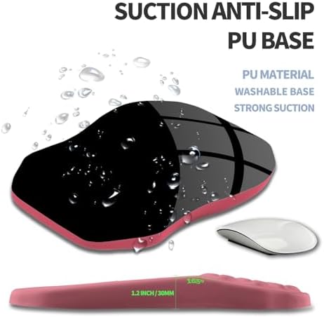 Ergonomic Raised Mouse Pad Wrist Support with Bilateral Slope Memory Foam Mousepad for Wrist Rest and Carpal Tunnel Pain Relief 11.8x7.9〃 Melon Pink