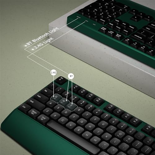 Ergonomic Wireless Bluetooth Keyboard with Wrist Rest (Green)