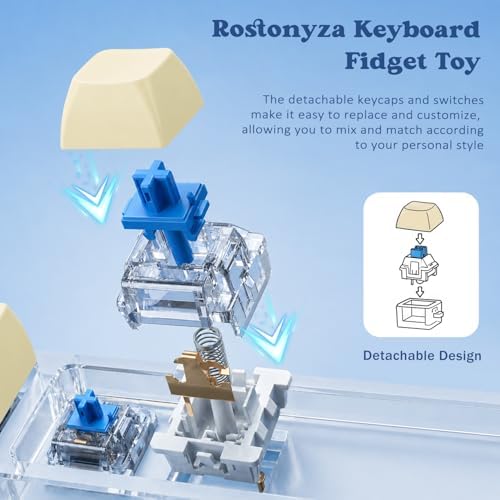 Keyboard Fidget Toy, Creamy Fidget Clicker Keyboard Fidget Keychain, Button Fidget Gifts for Adults, Boost Focus & Ease Anxiety Anywhere — Perfect Stress-Relief Gift (3×3 Grid Layout A-D)