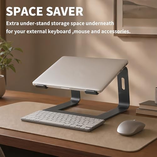 Orionstar Ergonomic Laptop Stand, Aluminum Riser, 10-15.6",Black