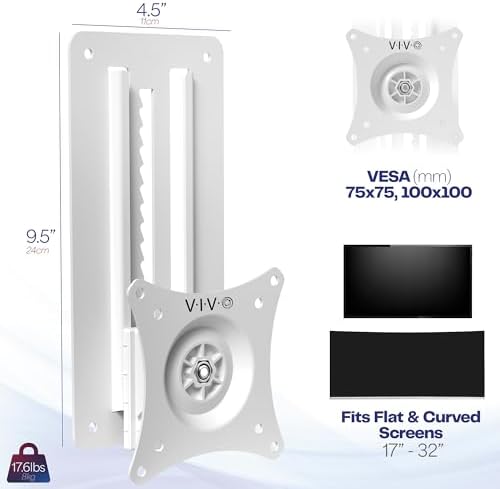 VIVO White 17-32 in Single Monitor Wall Mount, MOUNT-VW01AW