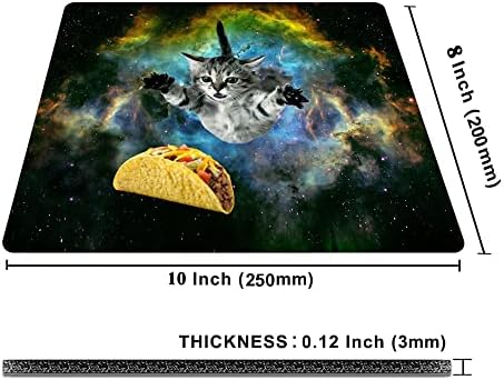 Cute Cat Space Taco Galaxy Gaming Mouse Pad - Non-Slip Rubber Base for Laptop, Desk Dad