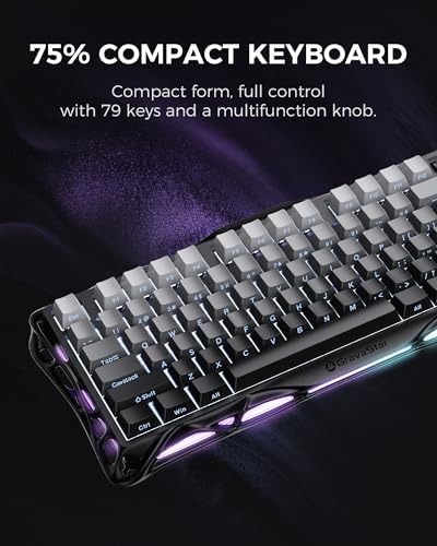 GravaStar Mercury K1 75% Wireless Mechanical Gaming Keyboard RGB Backlit
