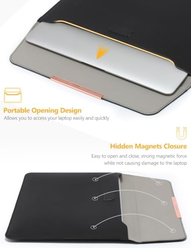 HYZUO 13 Inch Laptop Sleeve Case with Stand for MacBook Air, Black