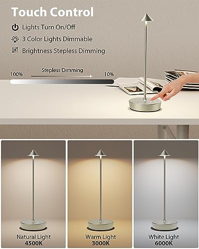 LED Cordless Table Lamp Rechargeable 6000mAh Battery Outdoor Desk Lamp