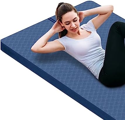 nuveti Large Exercise Mat - 15mm/20mm/30mm Thick Yoga Mat | Workout Mat for Fitness, Yoga, Pilates, Stretching & Floor Exercises for Women & Men with Free Carrying Bag