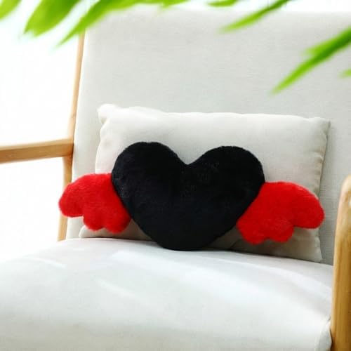 Macarrie 2 Pcs Heart Plush Car Headrest Pillow Angel Wings