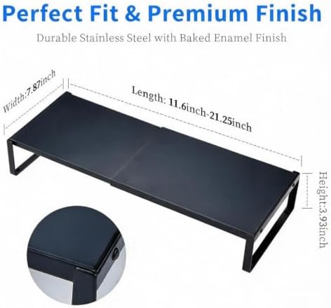 Adjustable Computer Monitor Stand, Metal Laptop Riser for Desk, Desk Shelf