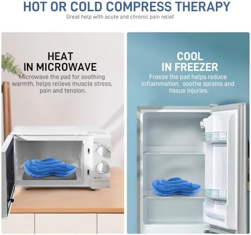 Microwavable Heat Pad for Neck and Shoulders, Warm Compress Wrap, Blue