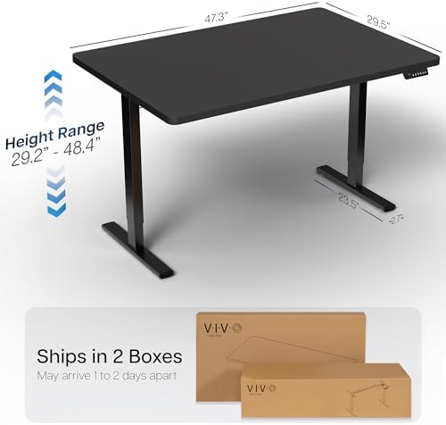 VIVO Dark Gray 48 x 30 in Standing Desk, DESK-KIT-1B5G