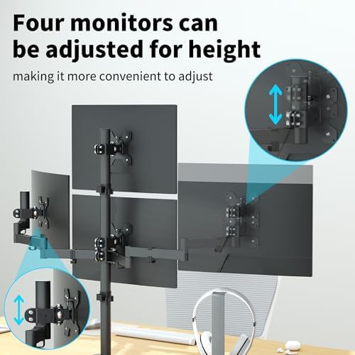 Pholiten Quad Monitor Mount for 13-32 Inch Screens