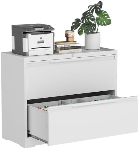 2 Drawer Metal Lateral File Cabinet with Lock for Home Office