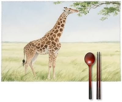 Giraffe Stretching Placemats Set of 6 Table Mat Place Mats