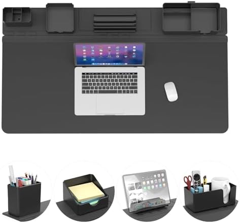 KDD Mouse Pad - Desk Mat with Phone Holder - Gaming Mousepad with Ultra-Smooth Surface, Non-Slip Base - Keyboard Mat for Home Office Gamer Accessories