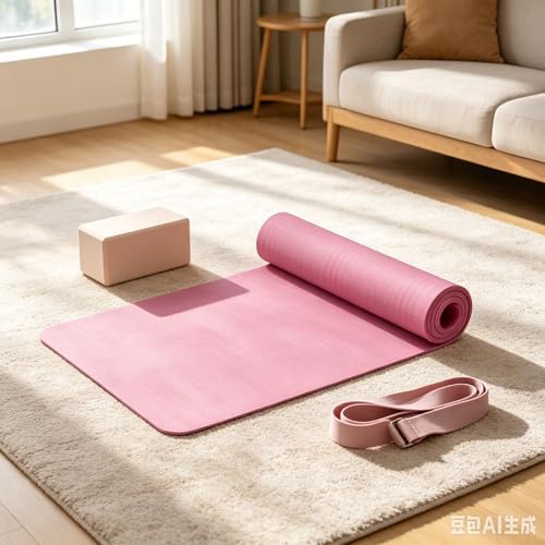 Yoga Mat Thick 1/5" Thick Non Slip Anti-Tear High Density Exercise Mat with Carrying Strap Large Yoga Mat for Floor, Gym, Fitness, Pilates, Stretching, Home Yoga, Workouts