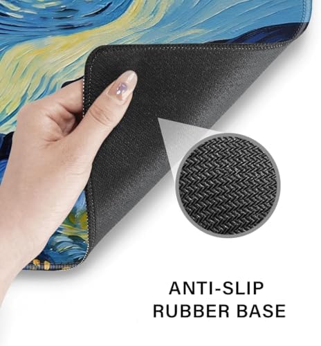 Desk Pad and Keyboard Wrist Rest, Large Mouse Pad + Keyboard Pad+Mouse Wrist Support, Non-Slip Desk Mat Protector for Office, Home 31.5×11.8 Inches Starry Night Cat