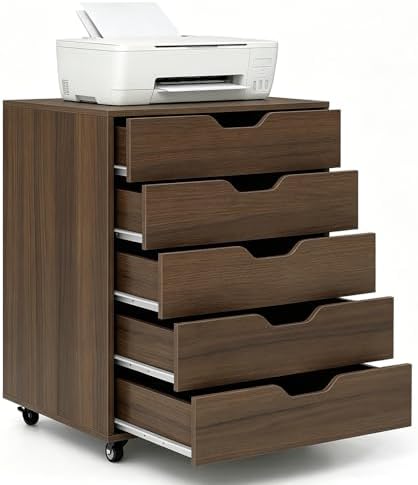 DREAMADE Rolling File Cabinet, 5-Drawer Under Desk File Cabinet
